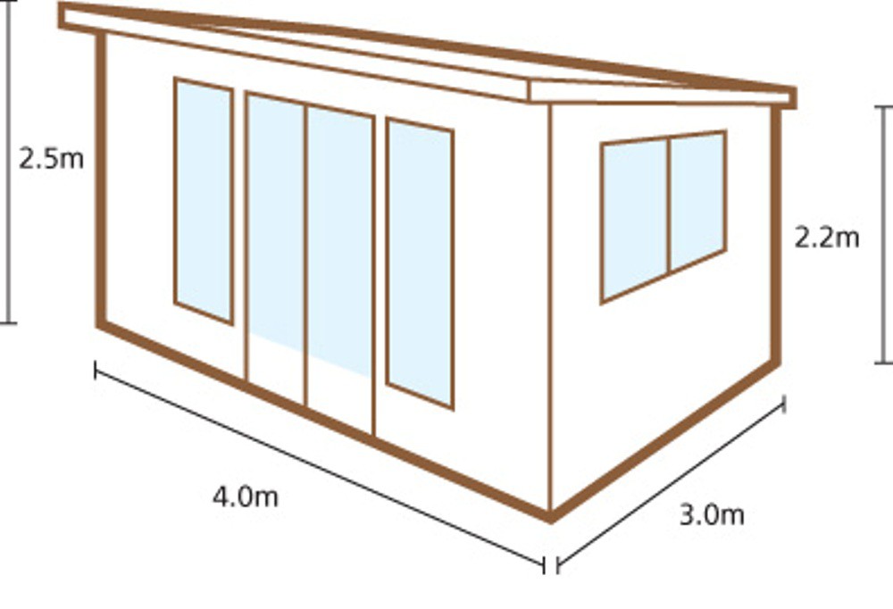 Forest VMEL444030SHHD Melbury 4m x 3m Log Cabin HD